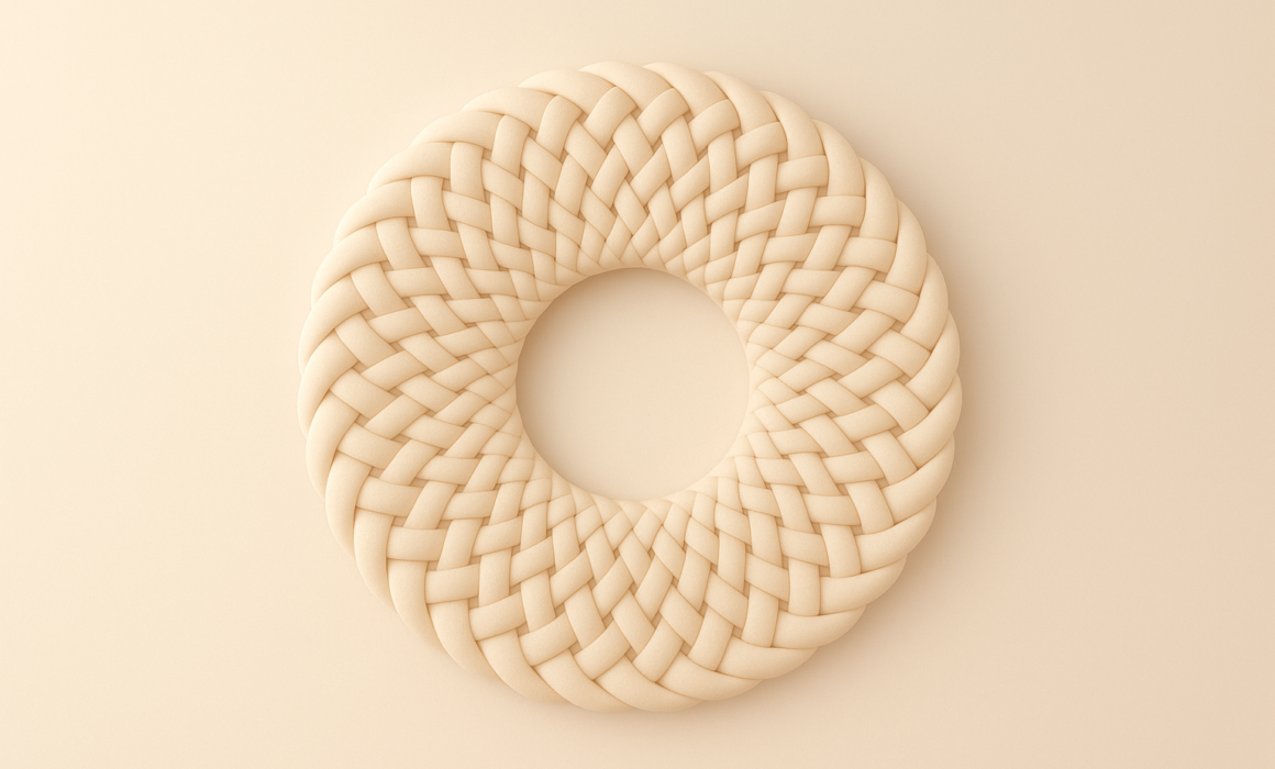 Interwoven circular braid symbolizing connection, trust, and collaboration