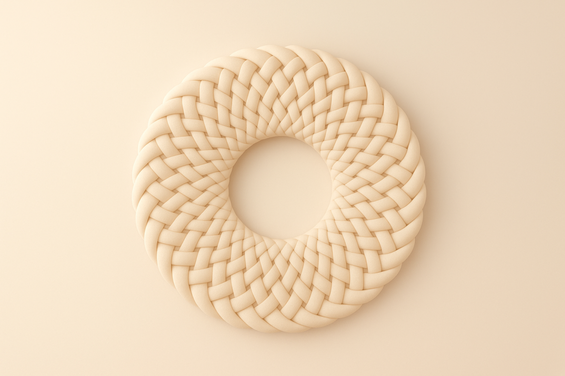 Interwoven circular braid symbolizing connection, trust, and collaboration